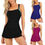 Thumbnail: Women's Tight Slim Fit Dresses For Swim Strap Halter Print Panel Pleated Conserv