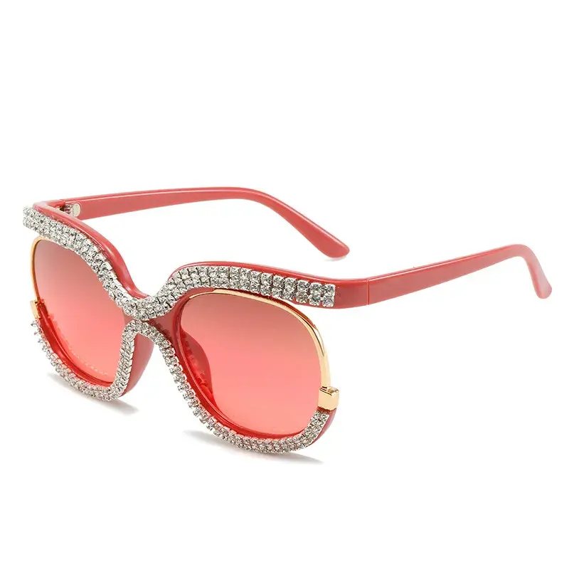 Thumbnail: Fashion Round Half-Frame WEXOOS Designer 2026 New Arrival Luxury Bling Diamond