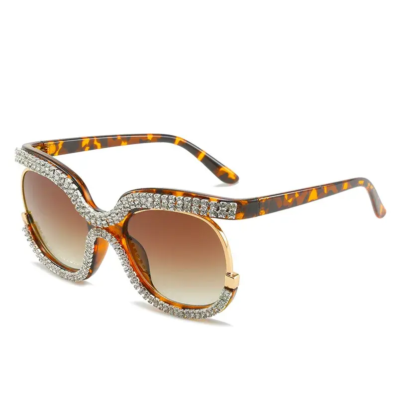 Thumbnail: Fashion Round Half-Frame WEXOOS Designer 2026 New Arrival Luxury Bling Diamond