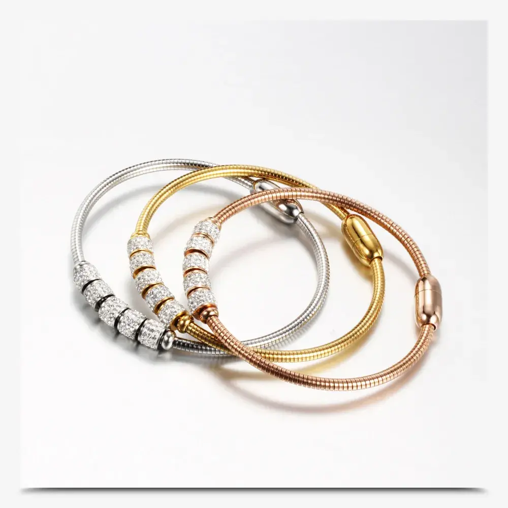 Bracelet and Bangles With Magnetic Clasp Women Stainless Steel