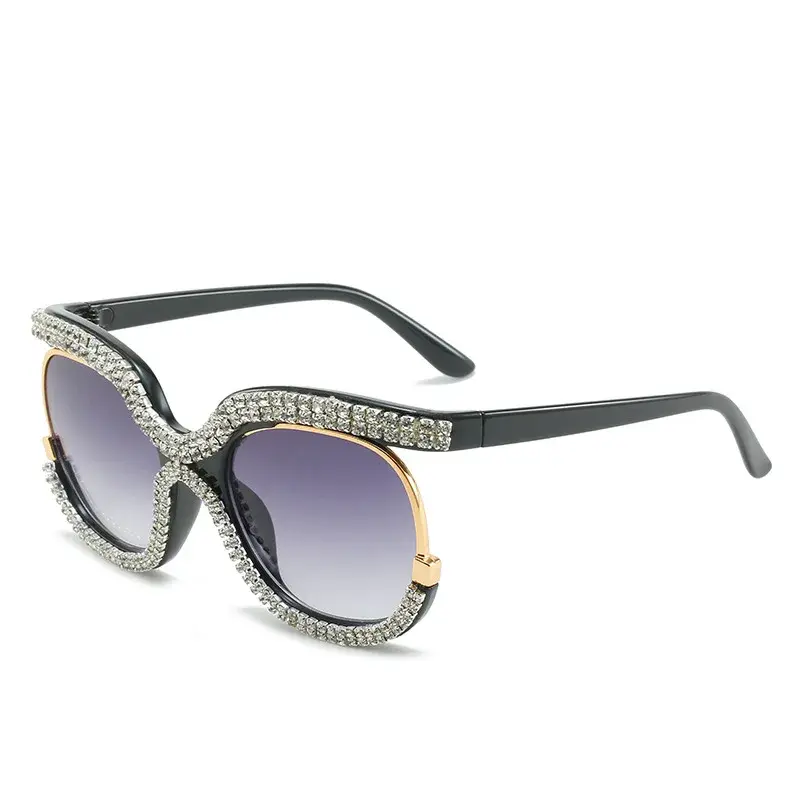 Thumbnail: Fashion Round Half-Frame WEXOOS Designer 2026 New Arrival Luxury Bling Diamond
