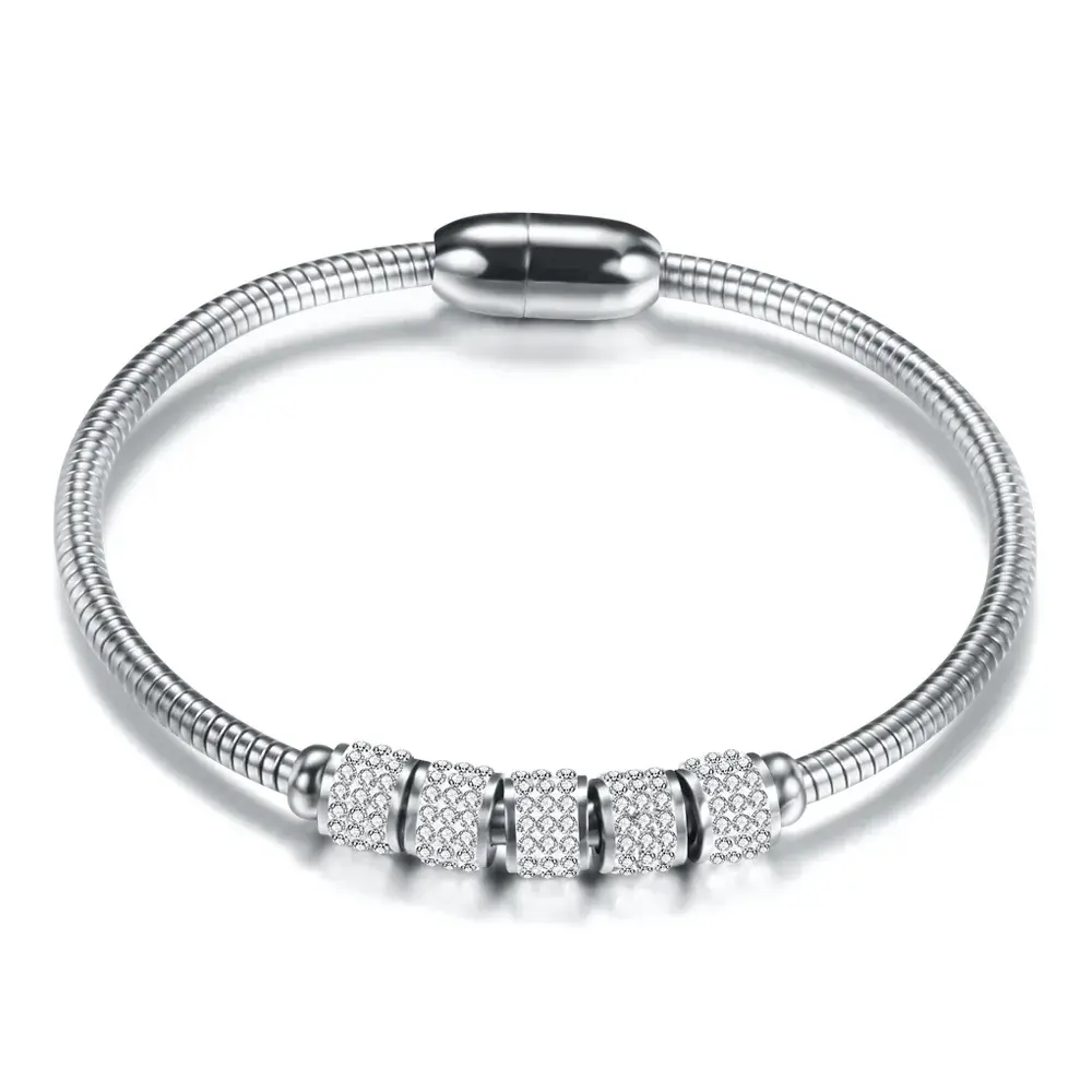 Bracelet and Bangles With Magnetic Clasp Women Stainless Steel