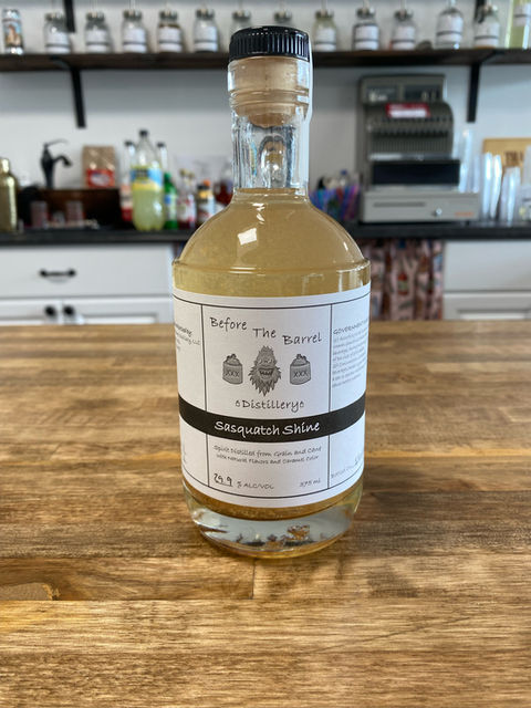 A bottle banana-flavored moonshine called Sasquatch Shine