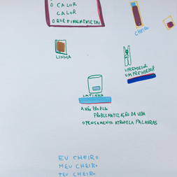 desenho técnica mista sobre papel