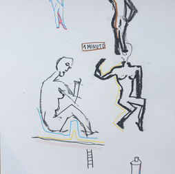 desenho técnica mista sobre papel