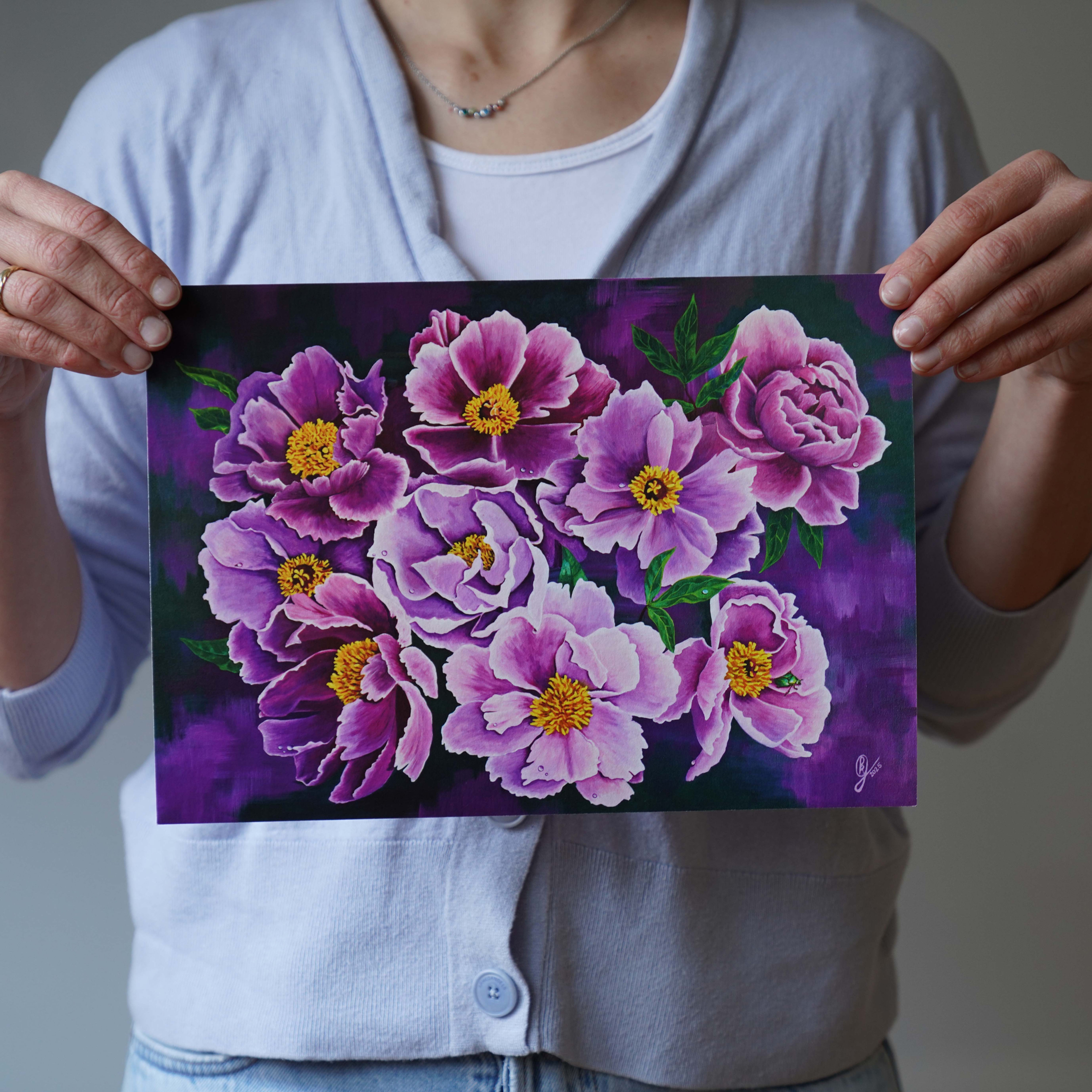 Kunstdruck Pfingstrosen