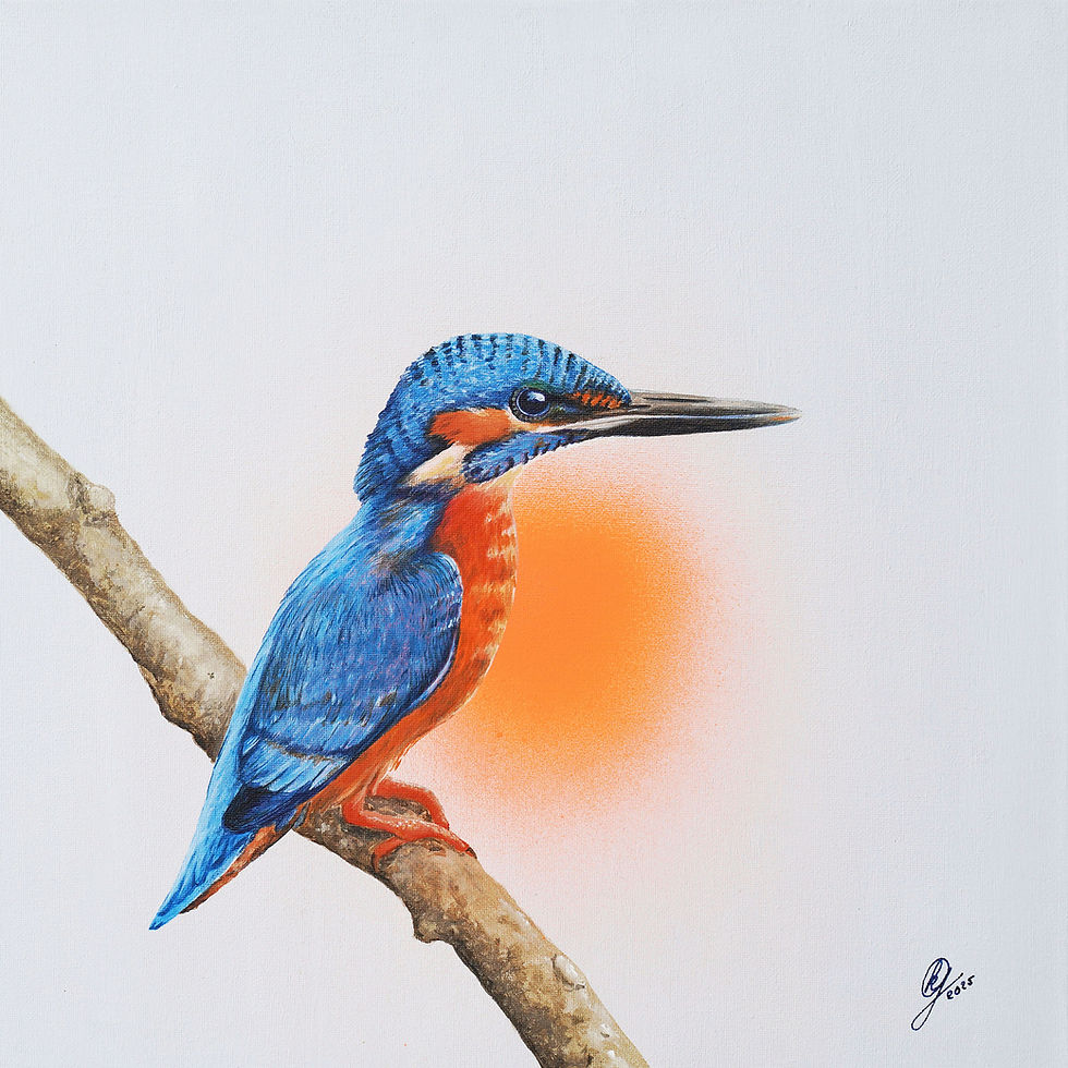 Miniaturbild: Kunstdruck Eisvogel neon