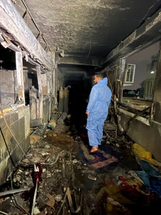 Suman 82 muertos por incendio en hospital para enfermos de covid-19 en Irak