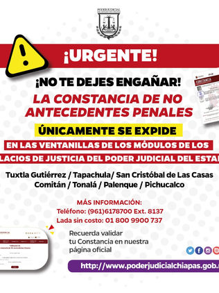 Alerta Poder Judicial por emisión de constancias falsas 