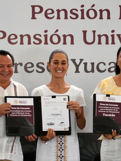 Pensión para personas con discapacidad ya es un hecho en Yucatán: Sheinbaum