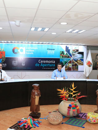 Rutilio Escandón y Marcelo Ebrard inauguran el Common Action Forum Chiapas 2020