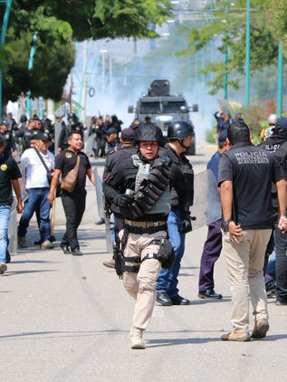 SSyPC dispersa manifestación violenta de normalistas