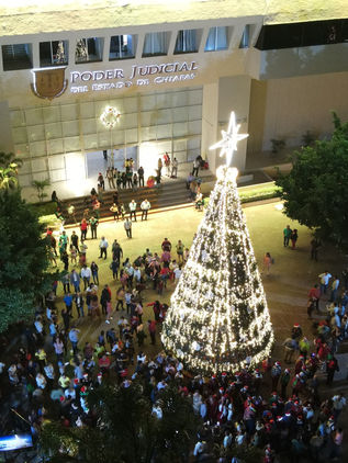 Realiza Voluntariado encendido del Árbol Navideño
