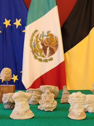Recuperan 20 piezas arqueológicas prehispánicas en Bélgica