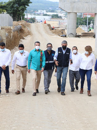 Supervisa Rutilio Escandón construcción del doble paso a desnivel en el Libramiento Norte de Tuxtla