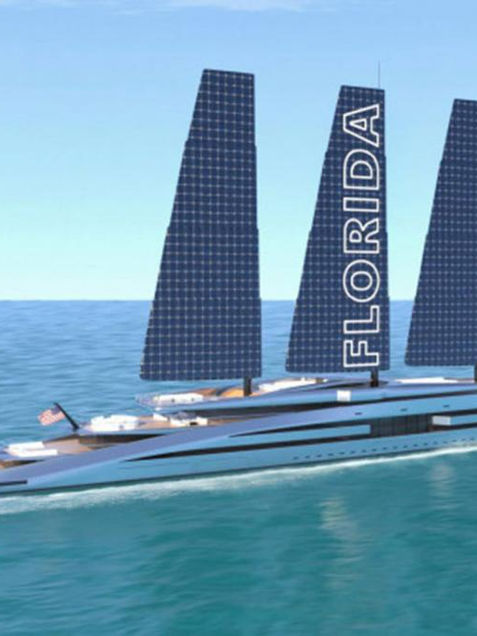 Este yate de 160 metros cuenta con velas solares y no requiere viento