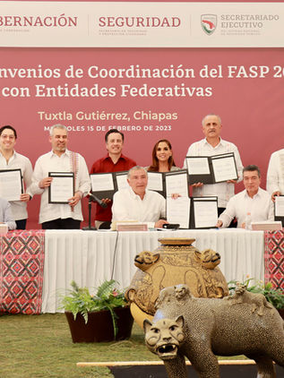 Rutilio Escandón y homólogos firman convenio con titulares de Segob y SSPC a favor de la seguridad