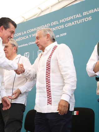 Acompaña Rutilio Escandón al presidente AMLO en recorrido a hospital rural