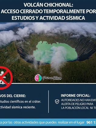 Suspenden temporalmente los recorridos al Volcán Chichonal