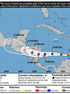 Centroamérica se prepara ante la amenaza del ciclón tropical "Julia"
