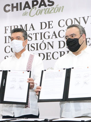 Rutilio Escandón y Carlos Romero Aranda firman convenio para combatir delitos fiscales y financieros