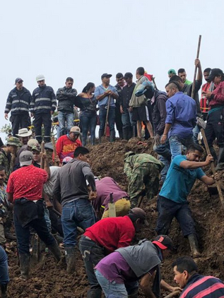 Derrumbe en Colombia deja 14 muertos