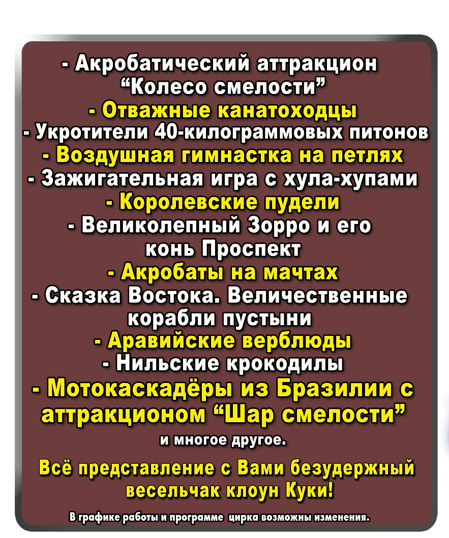 - Акробатический аттракцион “Колесо сме
