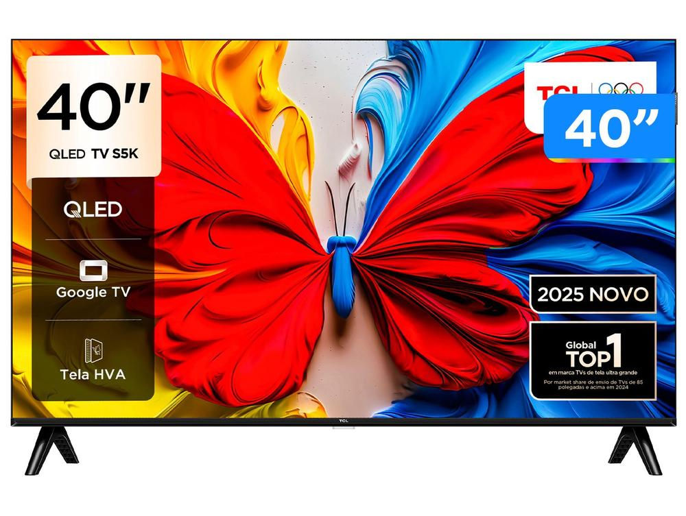 Smart TV 40" TCL Full HD QLED 40S5K Google TV 2 HDMI