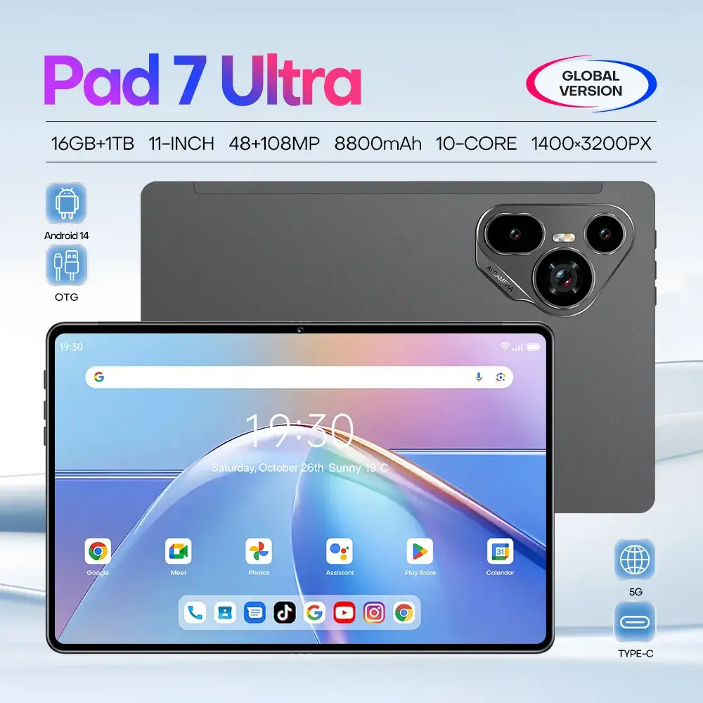 Tablet PC Pad 7 Ultra LED TV de 10.1 Polegadas, com Função de Chamada, Dual Ch