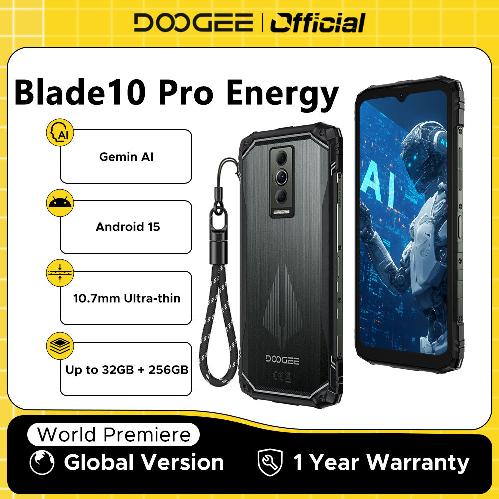 Doogee blade10 pro energia telefone robusto gemini ai android 15 ultra-fino 6.56