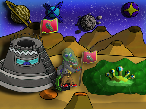 Un coodrilo consquistando el espacio