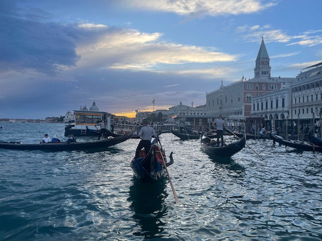 Gondola ride at sunset