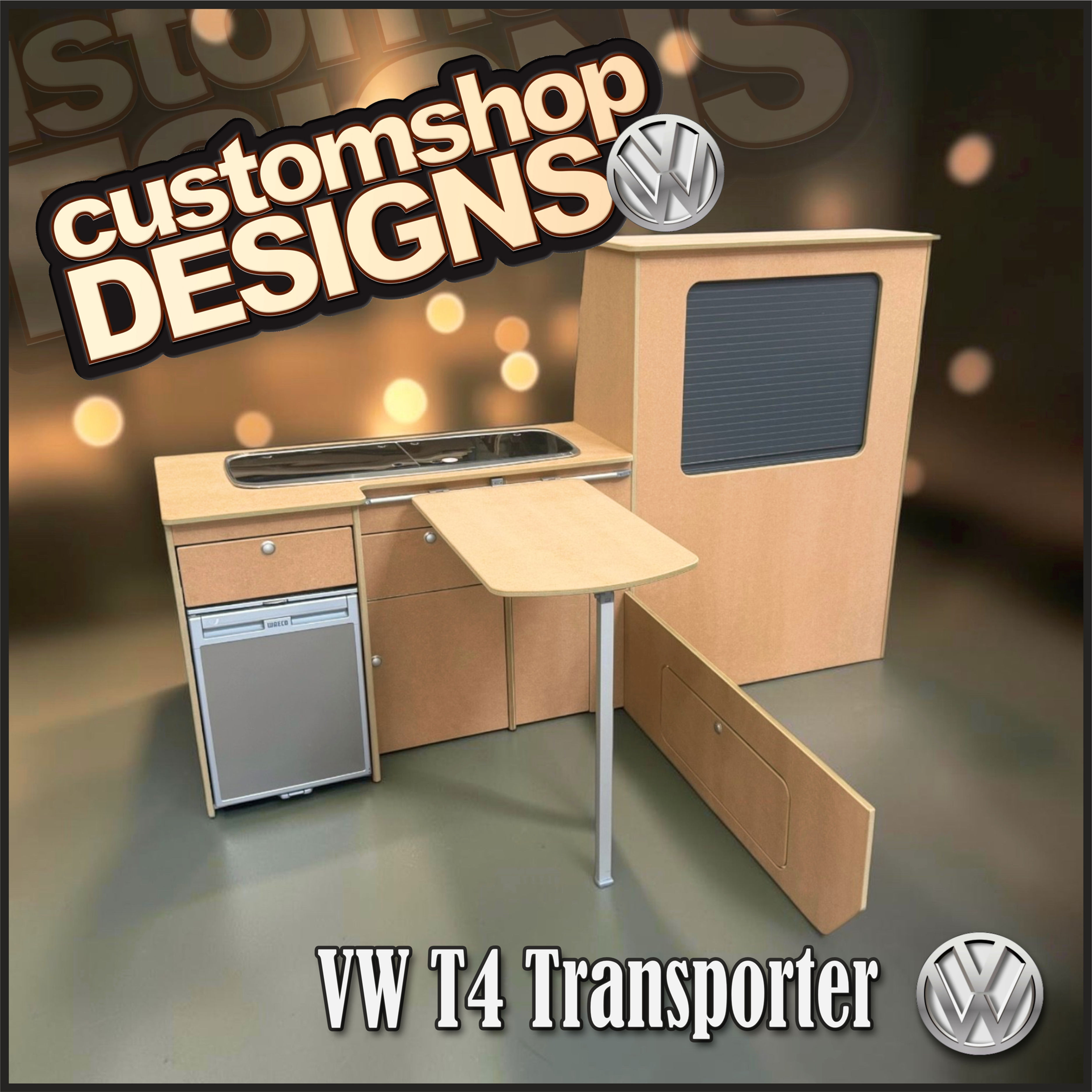 VW T4 Transporter (1990 - 2003) SWB Flat Pack 'A Grade' MDF Kitchen Unit