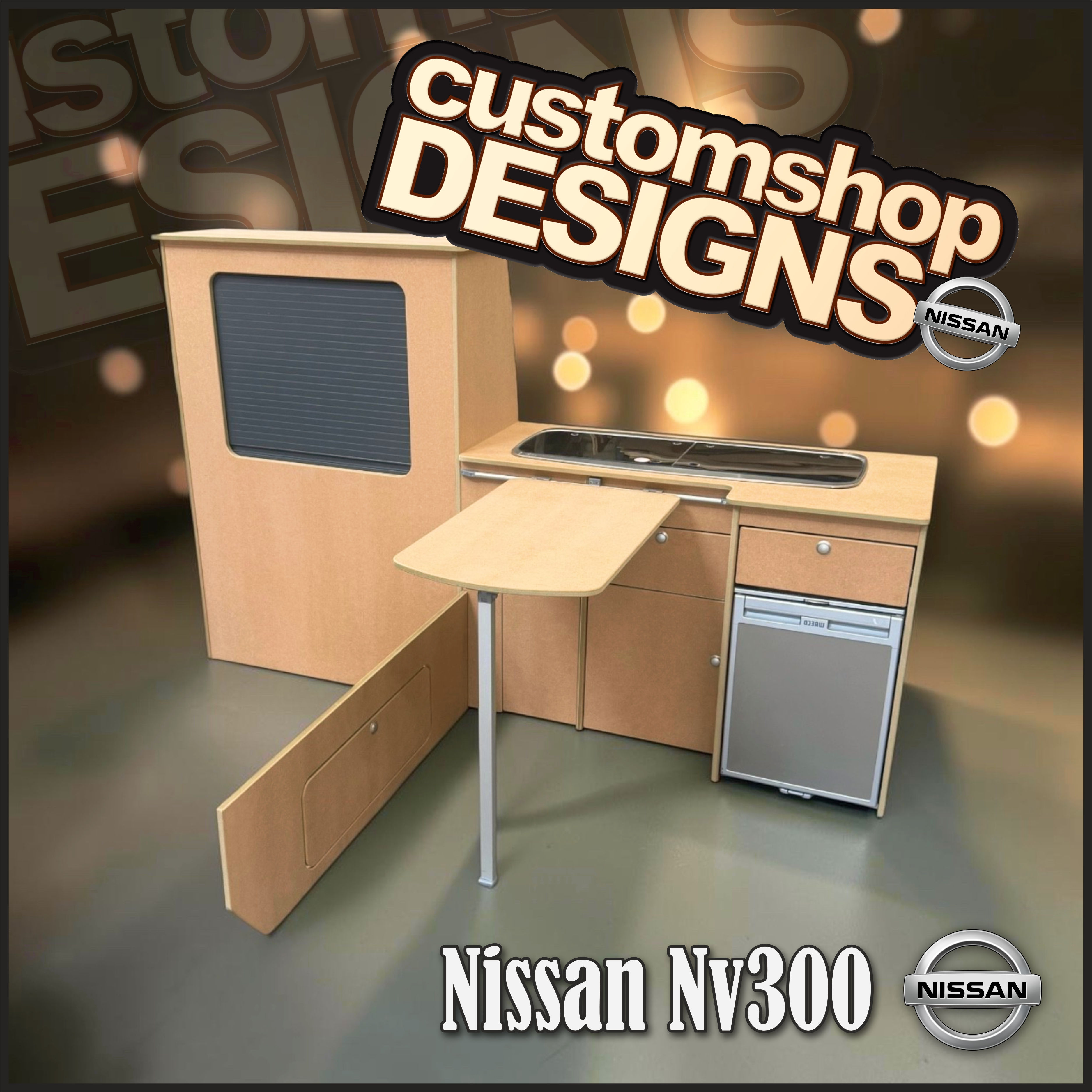 Nissan NV300 (1998 - Onward) (LHD) SWB Flat Pack 'A Grade' MDF Kitchen Unit