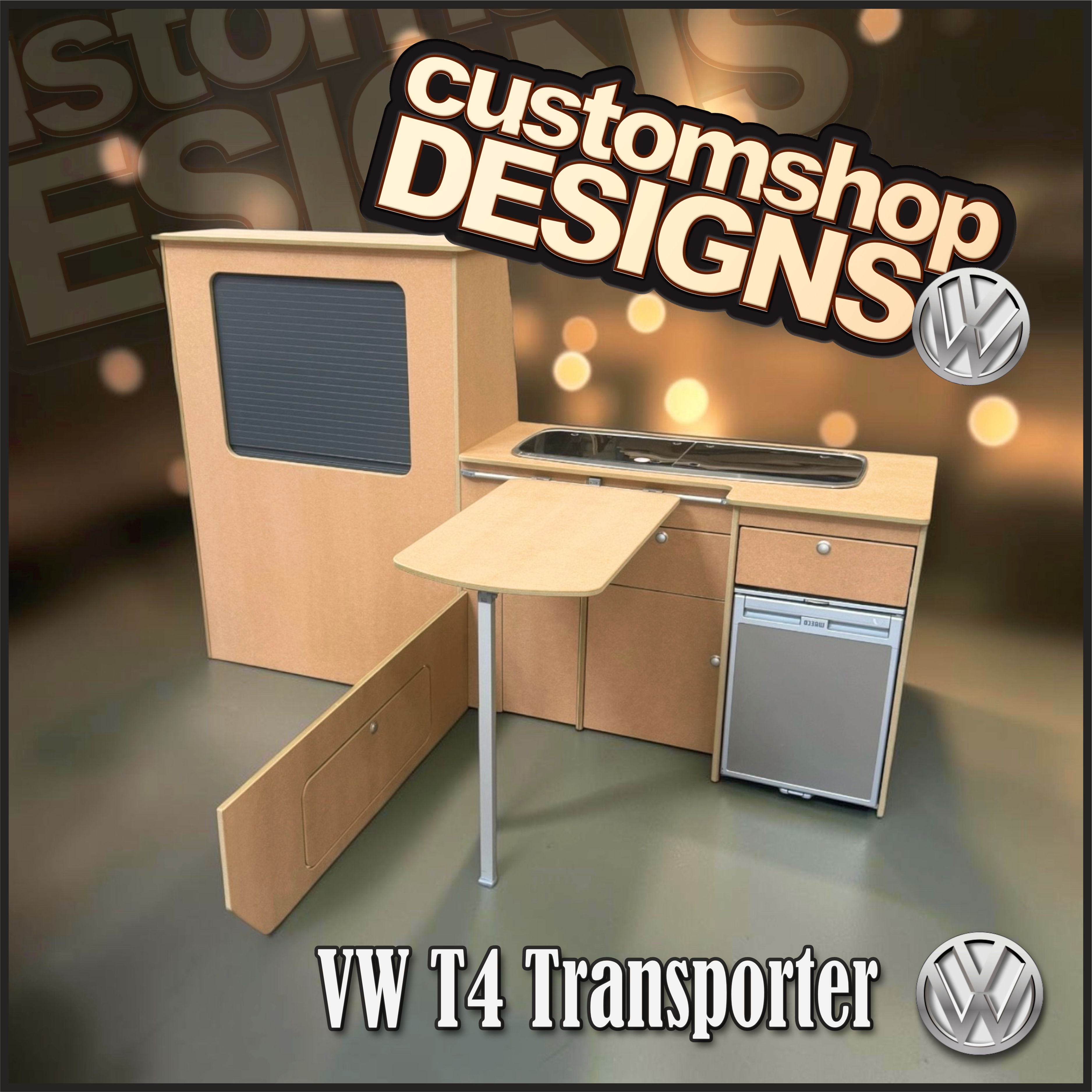 VW T4 Transporter (1990 - 2003) (LHD) SWB Flat Pack 'A Grade' MDF Kitchen Unit