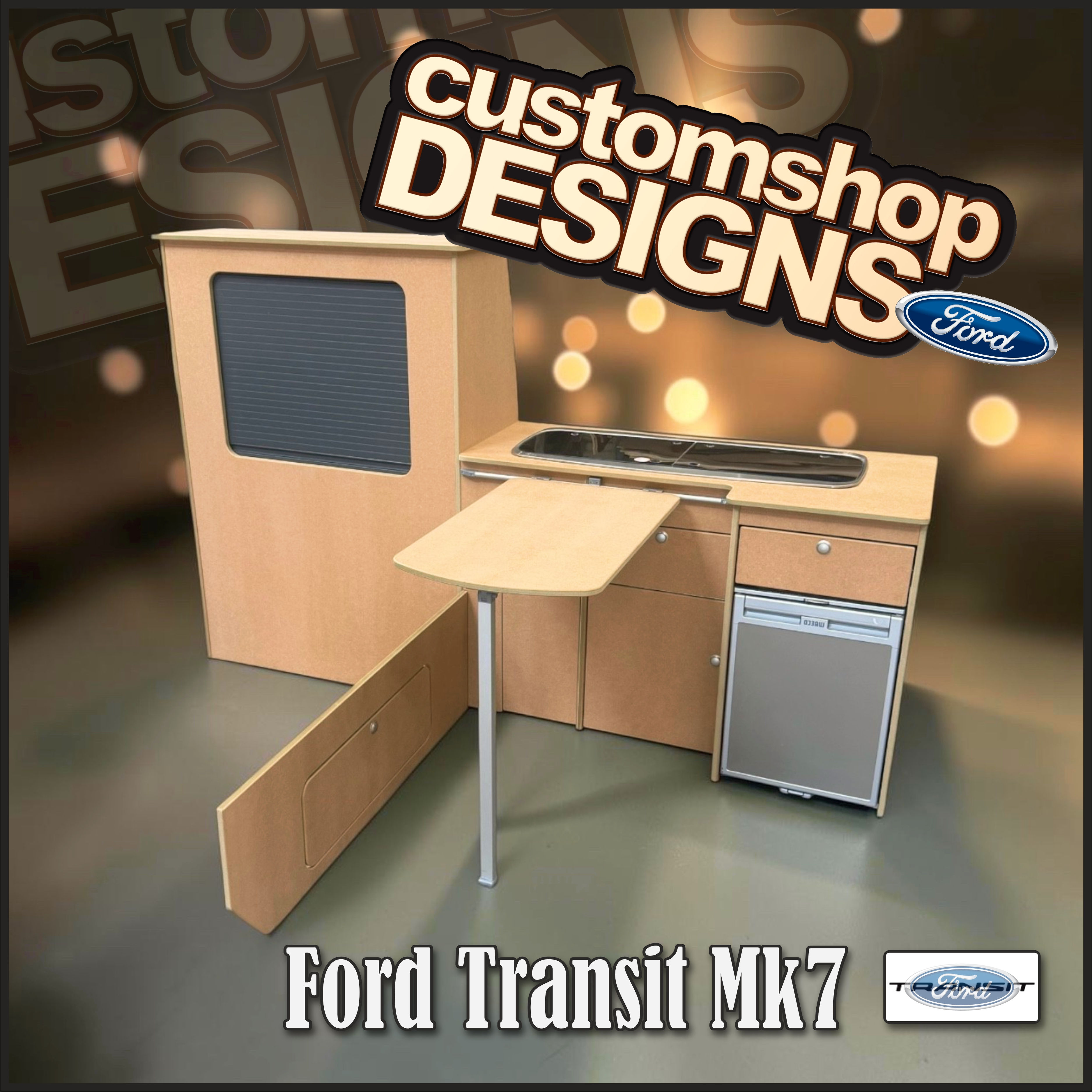 Ford Transit Mk7 (2001 - 2014) (LHD) SWB Flat Pack 'A Grade' MDF Kitchen Unit