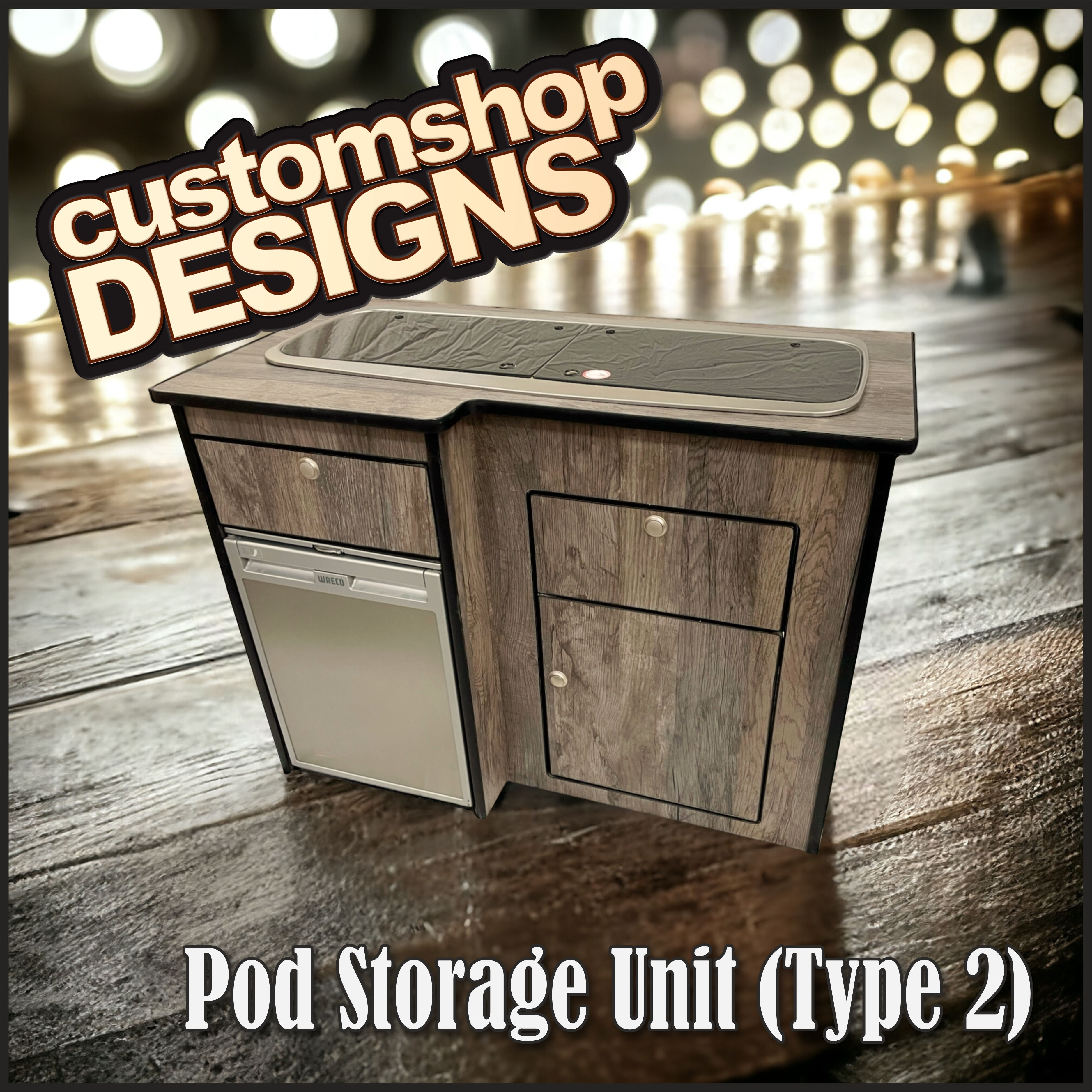 Campervan Pod / Kitchen Flat Pack 'A Grade' Lightweight Storage Unit (Type 2)