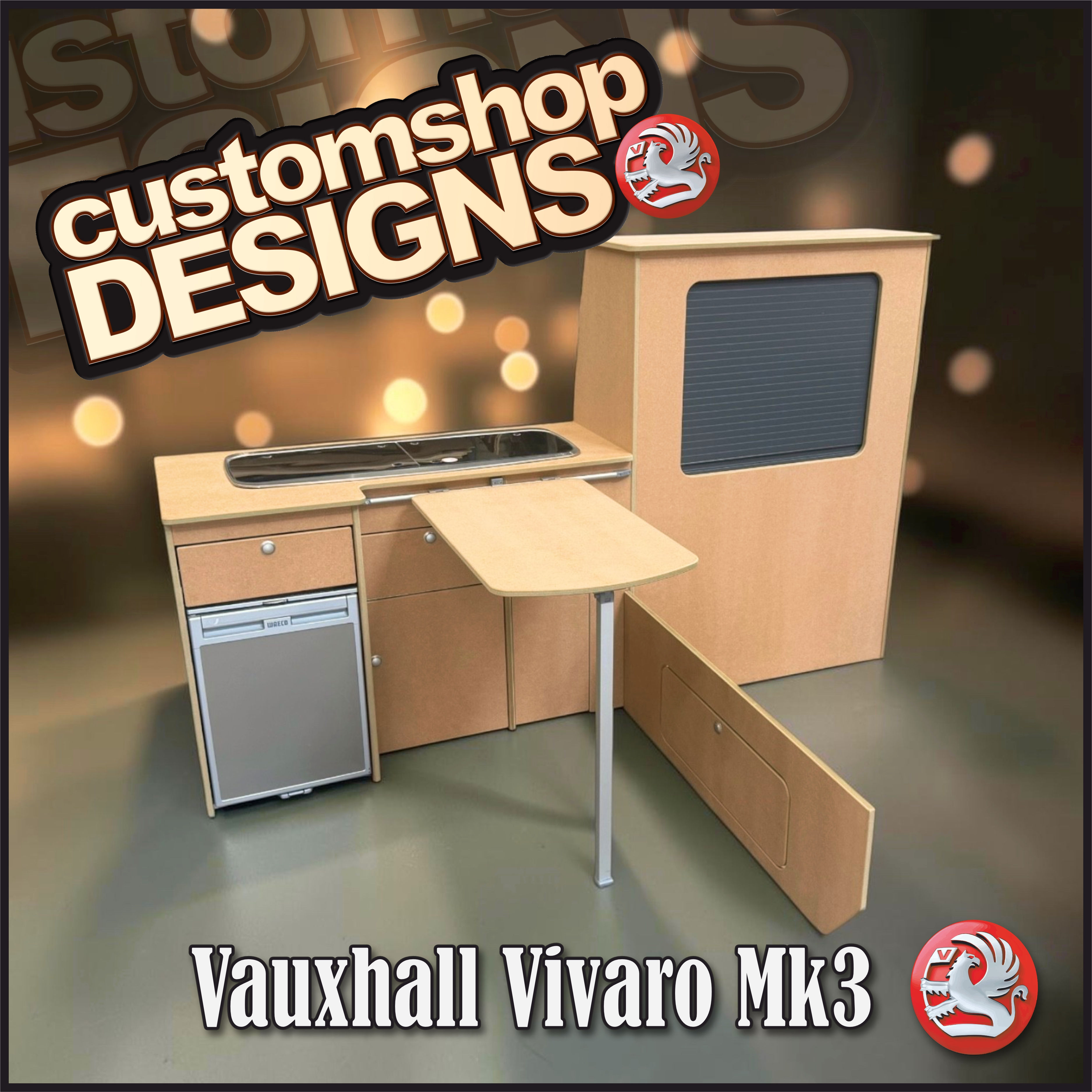 Vauxhall Vivaro Mk3 (2020 - Onward) SWB Flat Pack 'A Grade' MDF Kitchen Unit