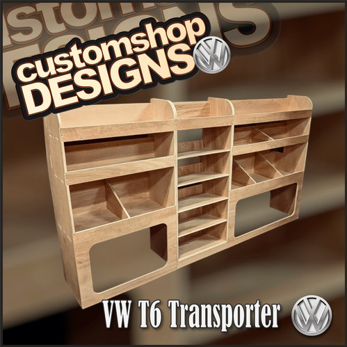 T6 Racking Workbench VW T6 / T6.1 Transporter (2015 - Onward) MWB Van Racking Storage Unit ...