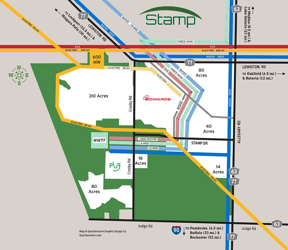 A map depicting the proposed STAMP site 