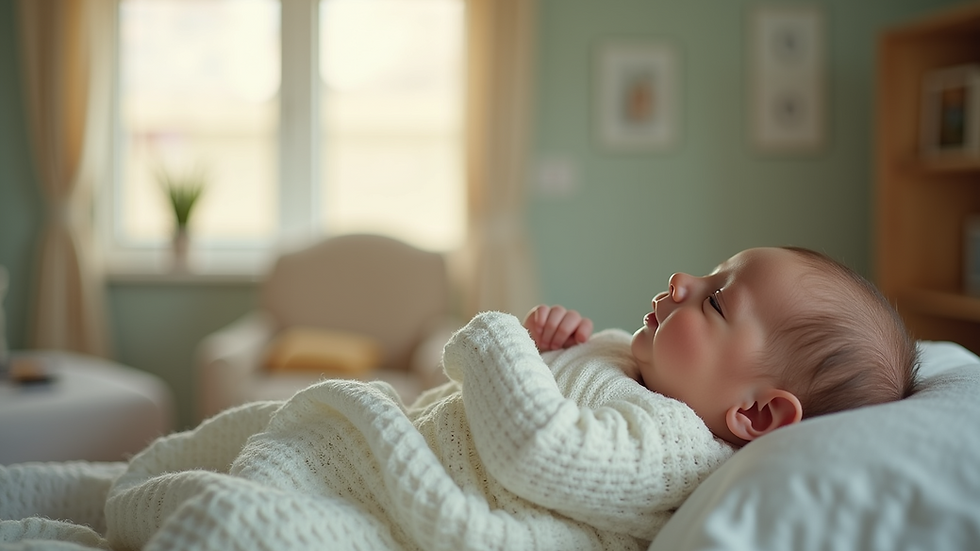 Eye-level view of a cozy birthing space with calming decor