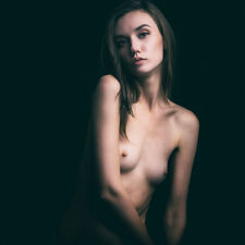 Letitia posing for Becoming Three portrait series