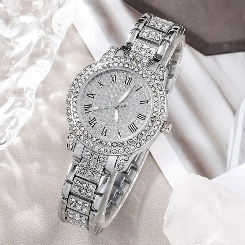 Thumbnail: Set de Reloj de Cuarzo con Diamantes para Mujer