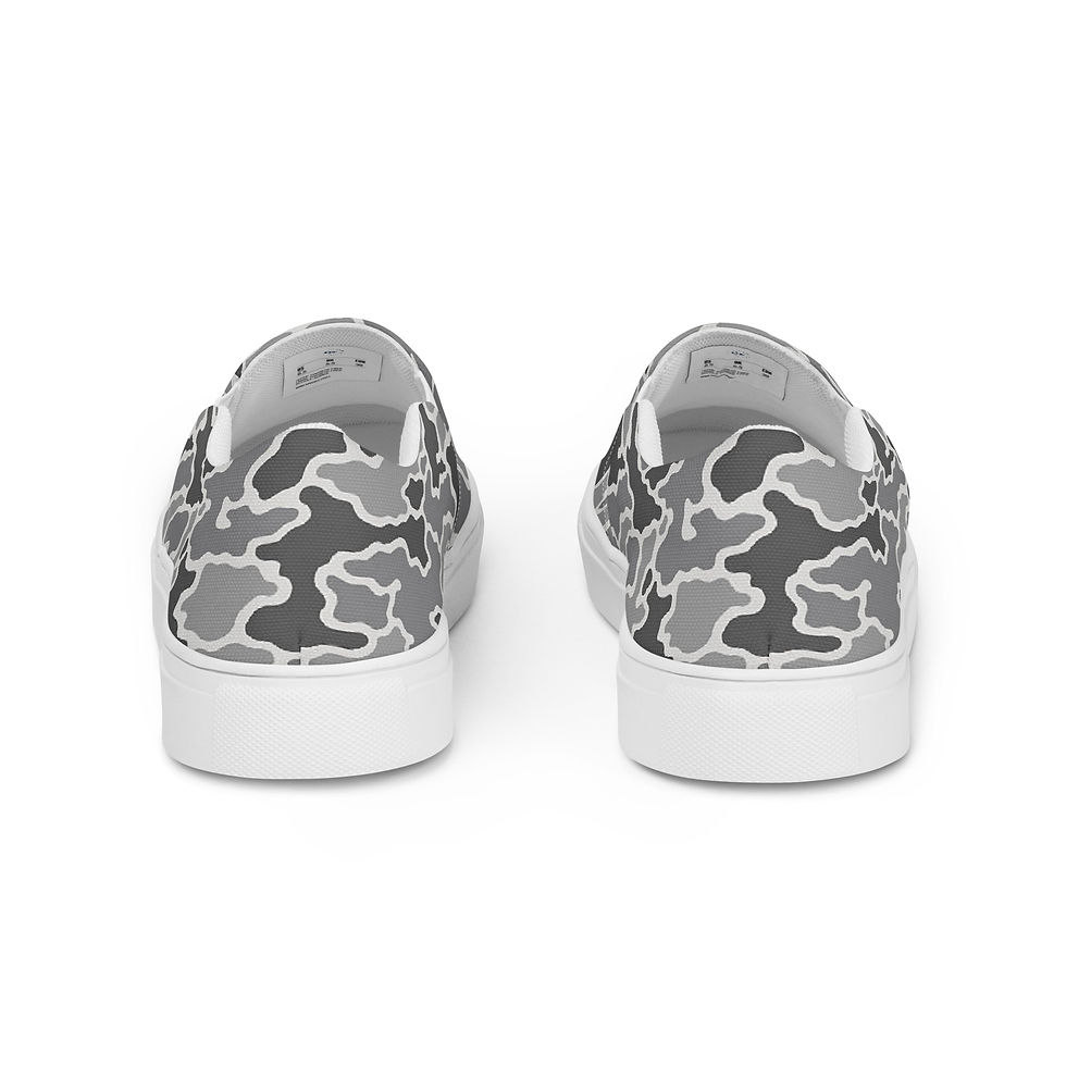 Thumbnail: Huewii Lagoon Men’s Slip-On Canvas Shoes - Gray Camo