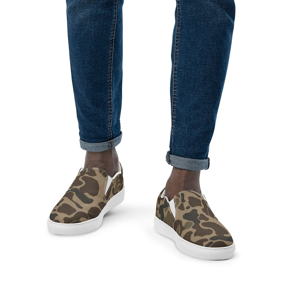 Huewii Men’s Slip-On Canvas Shoes - Southern Camo