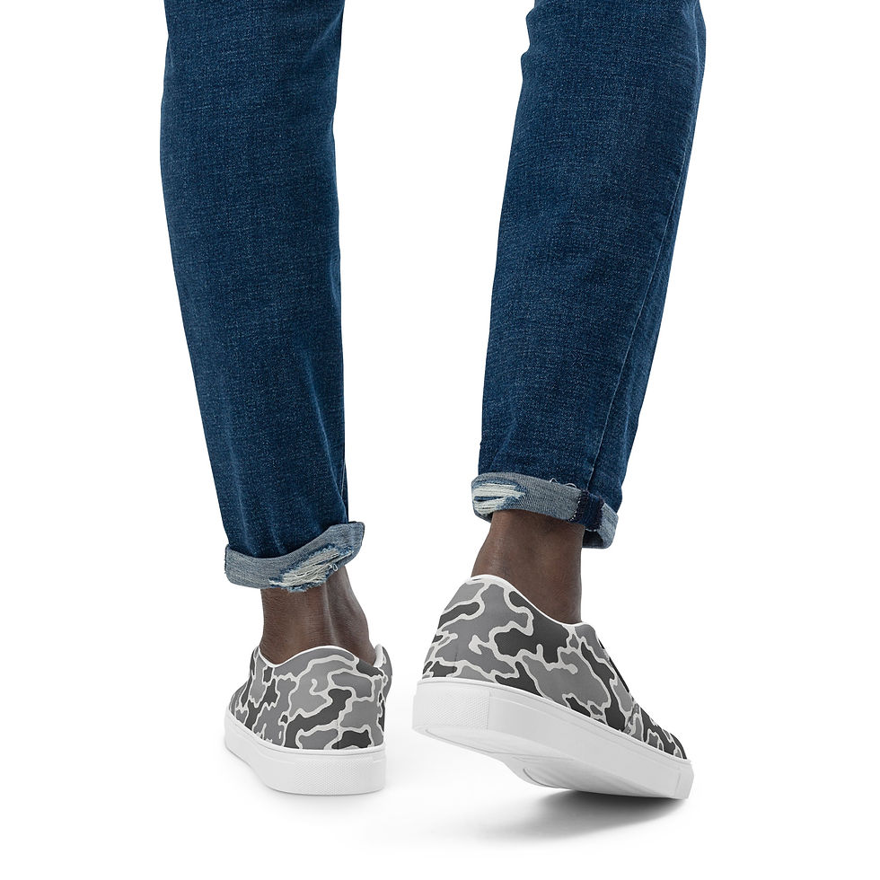 Thumbnail: Huewii Lagoon Men’s Slip-On Canvas Shoes - Gray Camo