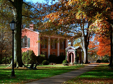 davidson-college-old-well-and-philanthropic-hall-in-autumn-orange-cat-art.jpg