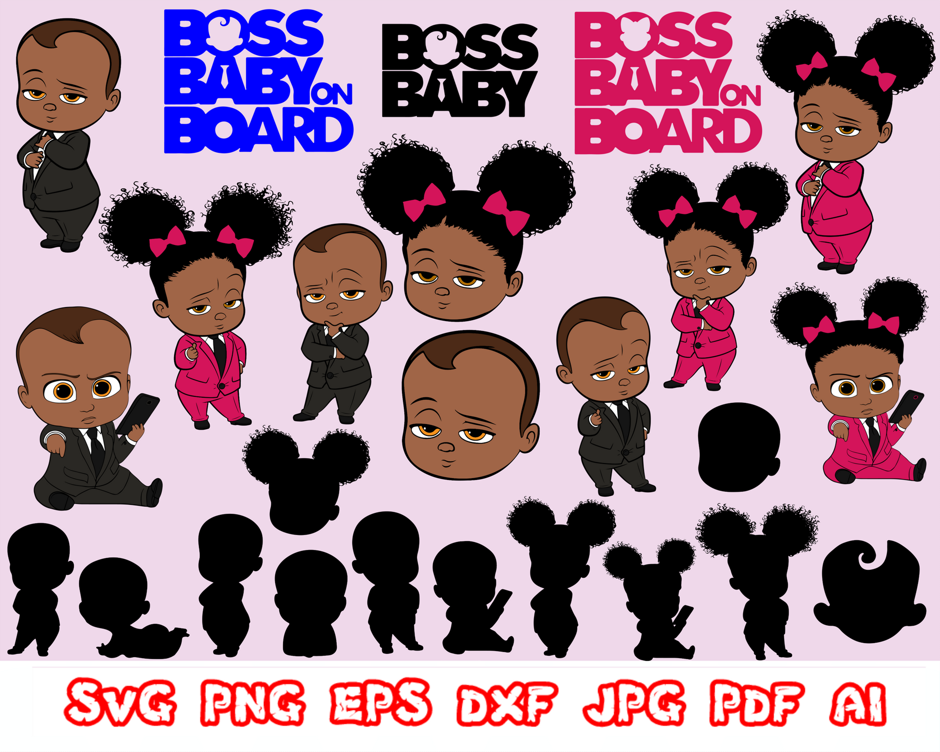 Download Boss Baby Svg Afro Boss Baby Svg Afro Boss Baby Silhouette Boss Baby Cut File Thecrafterdepot