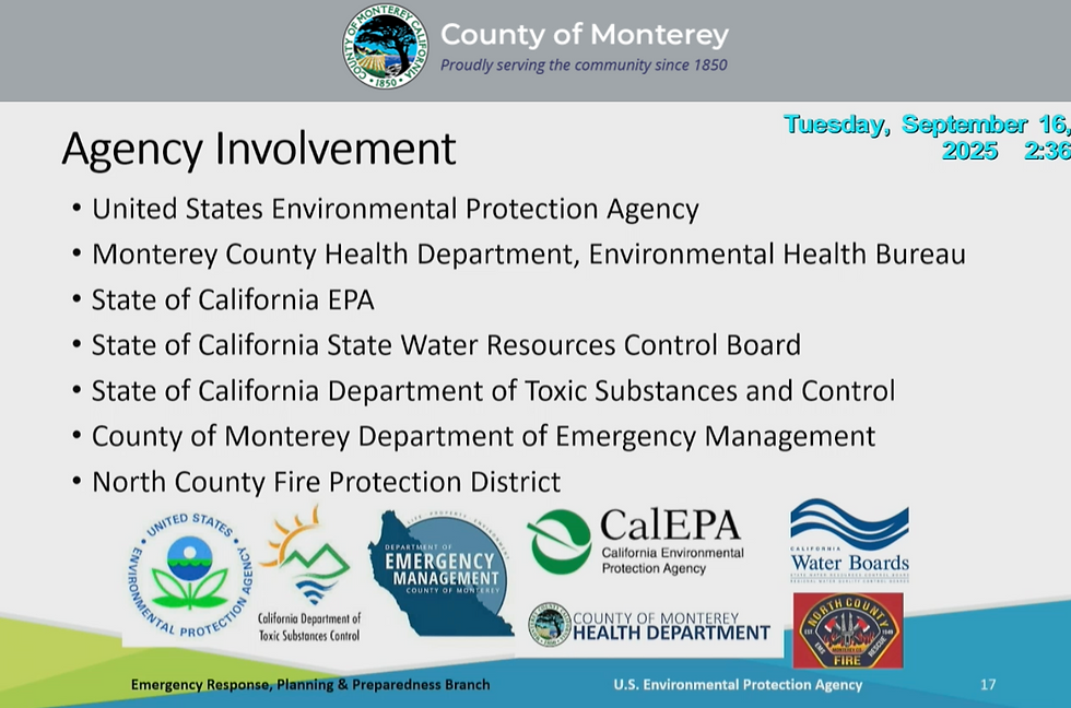 USEPA slide of involved agencies