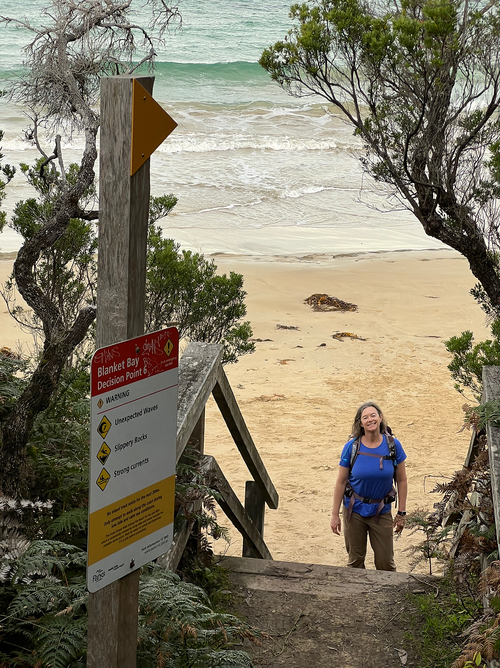 Nine miles later, we arrived at Blanket Bay, the end of today’s walk.